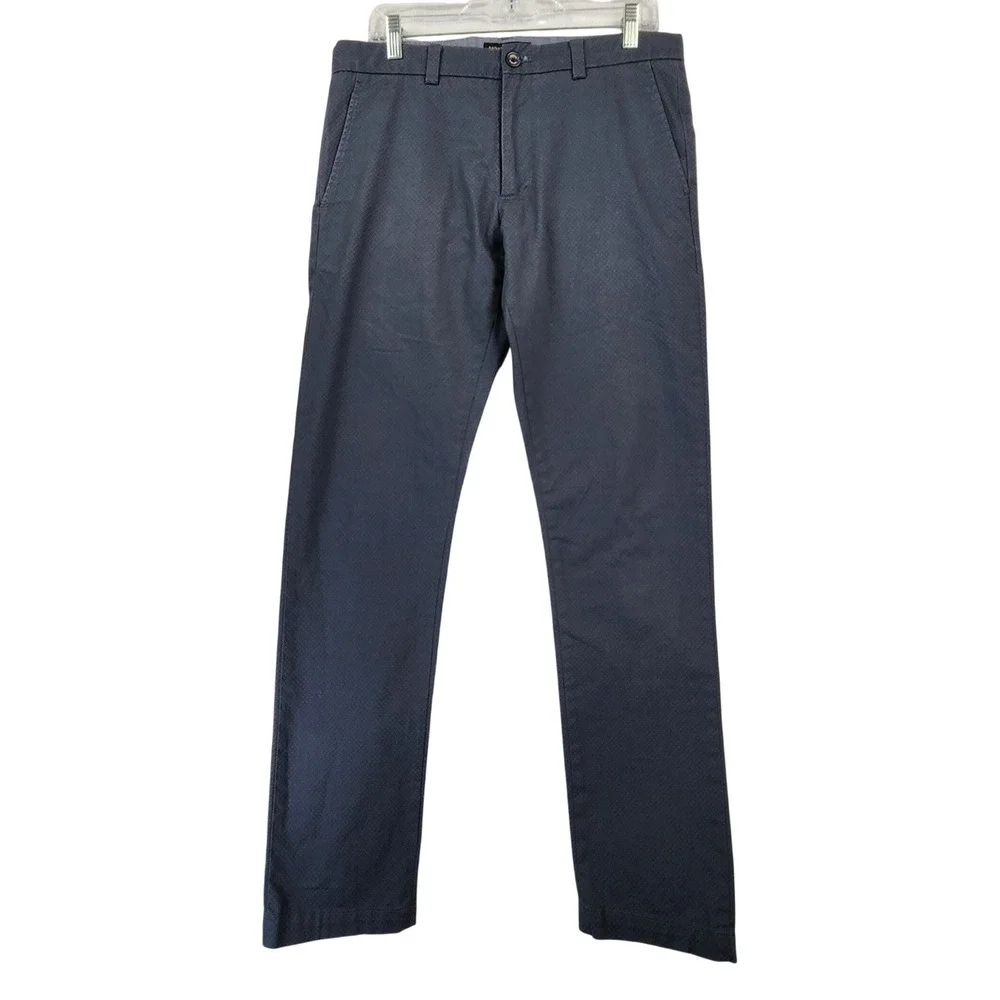 Banana Republic 32x34 Blue Fulton Skinny Chino Geo Print Stretch Pants Mens Slim